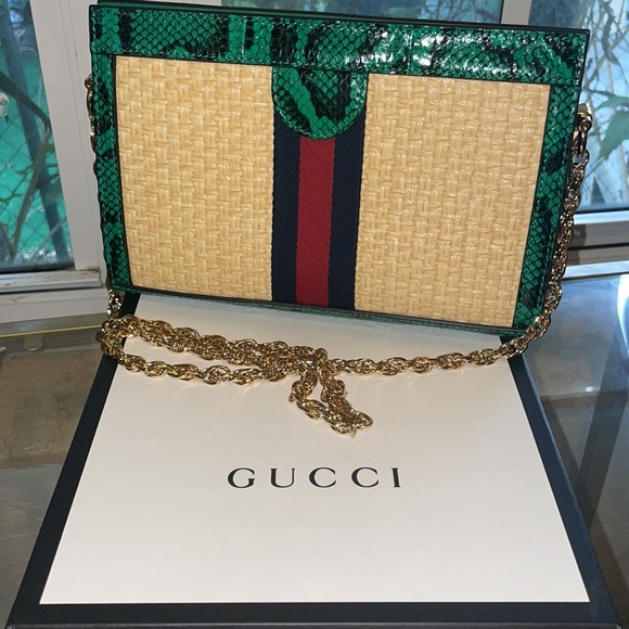 Gucci Ophidia Green Python. Brand new summer wicker Gucci purse. - Picture 4 of 4